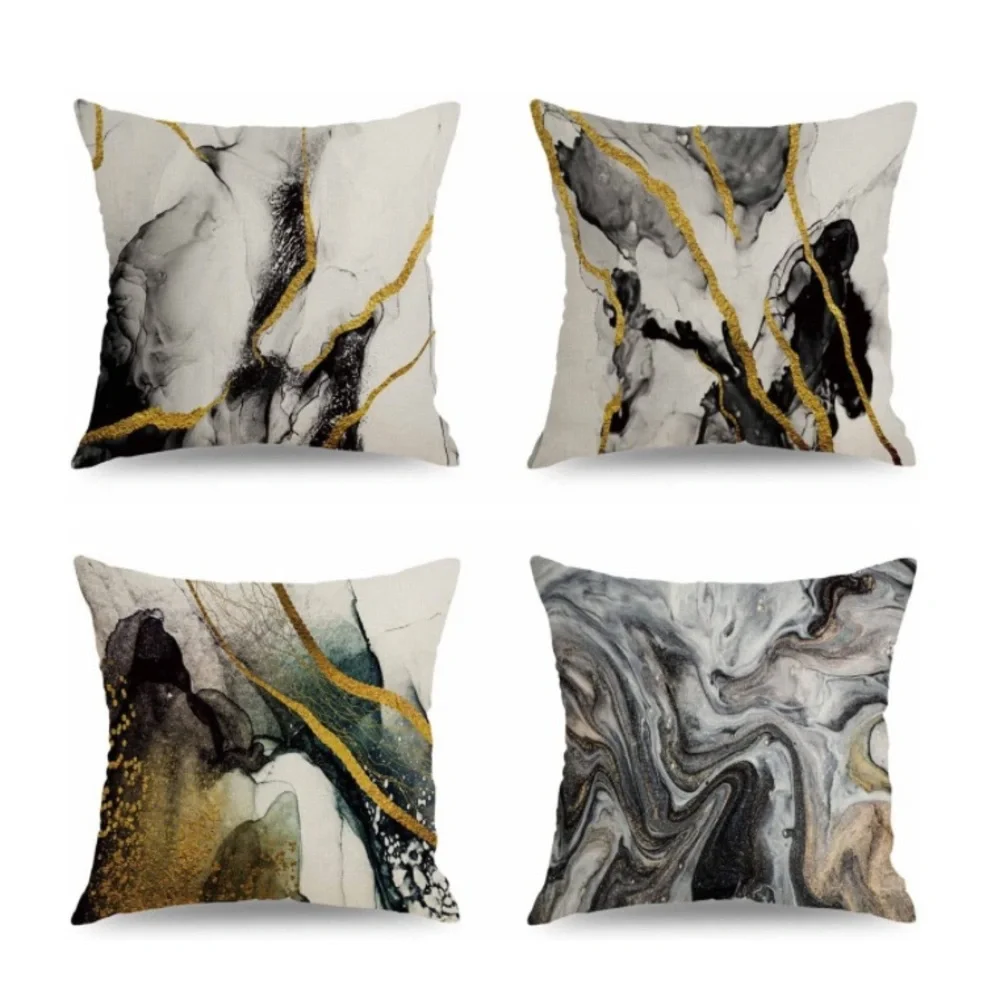 Luxury Home | Stylish Earth Tone Ombre Agate Marble Print Throw Pillow Covers